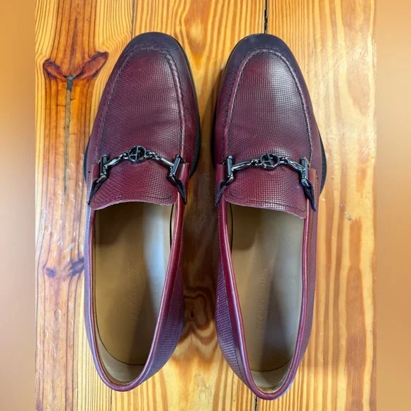 Giorgio Armani Men's Burgendy Slip-On Loafers - Picture 1 of 7